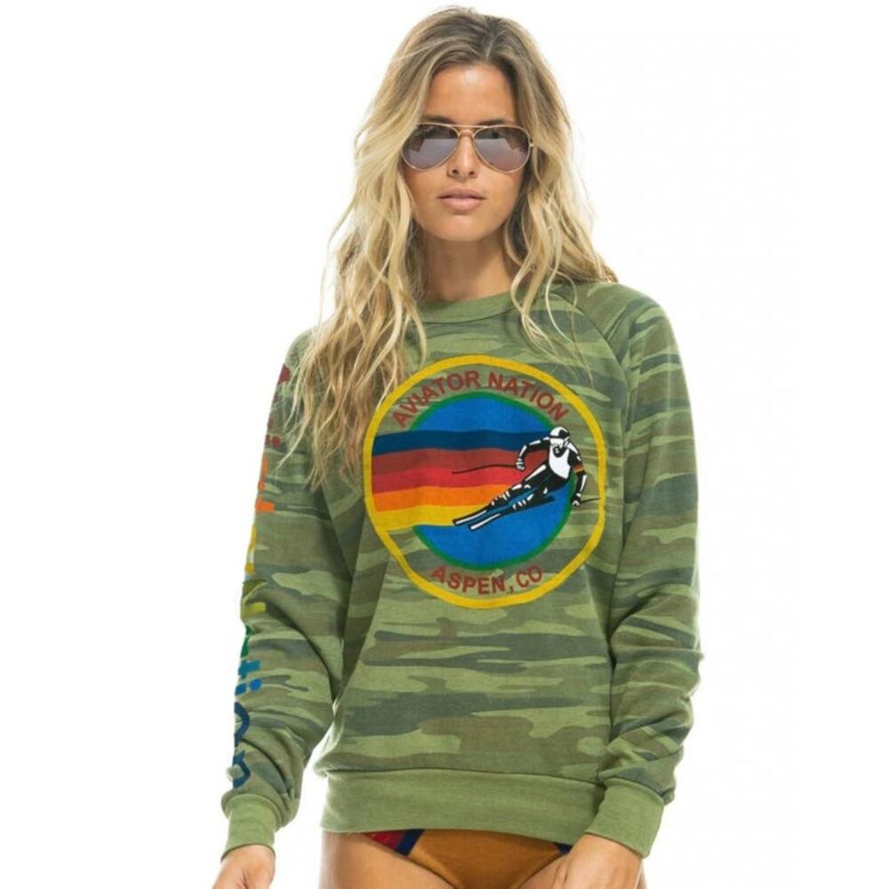 AVIATOR NATION Camo Crewneck Sweatshirt Venice California XS - Picture 6 of 6